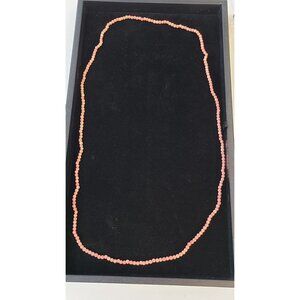 Vintage Angel Skin Coral Bead Necklace 35" Natural 4mm Beads 21g
